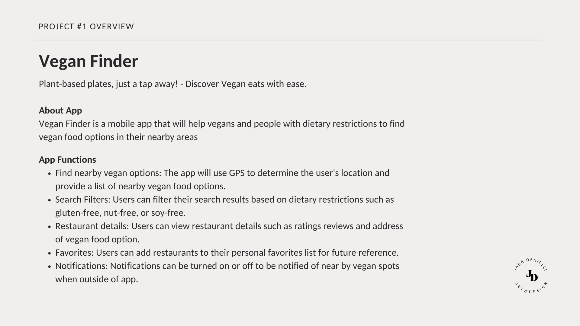Vegan Finder App UXe