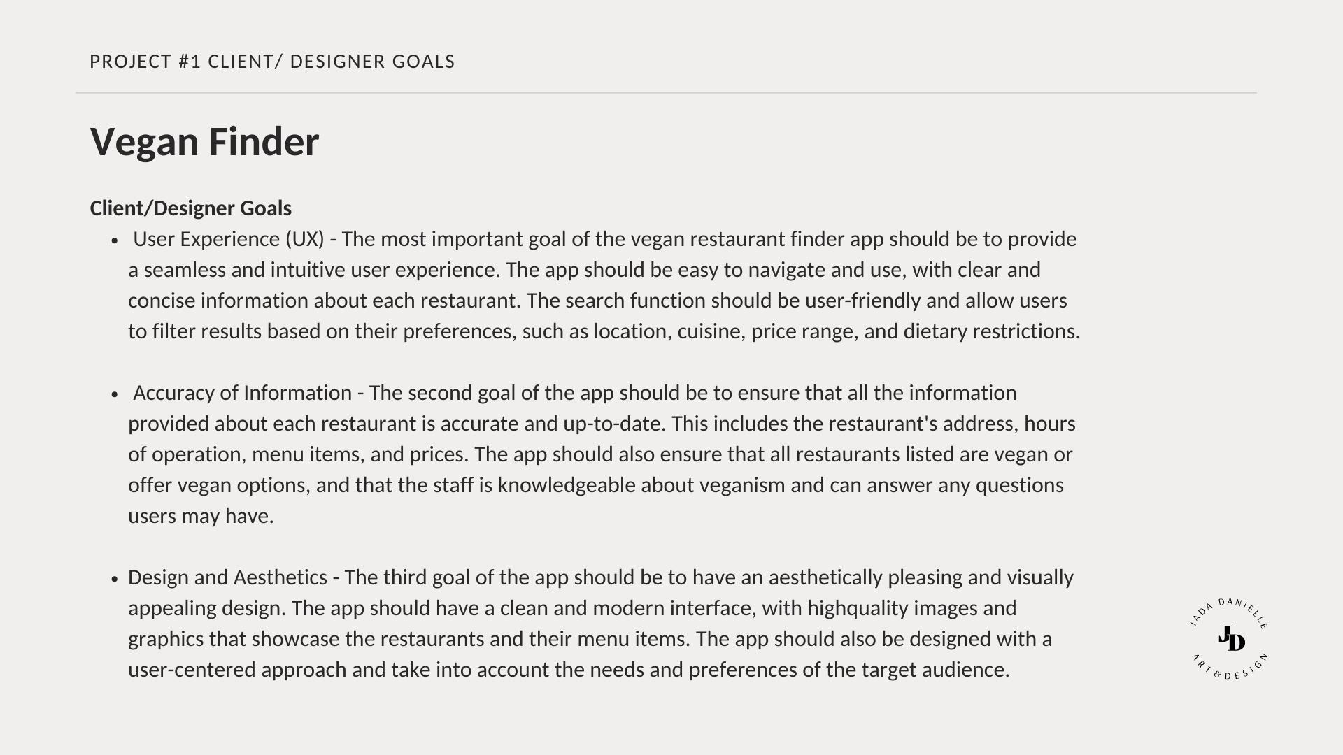 Vegan Finder App UX